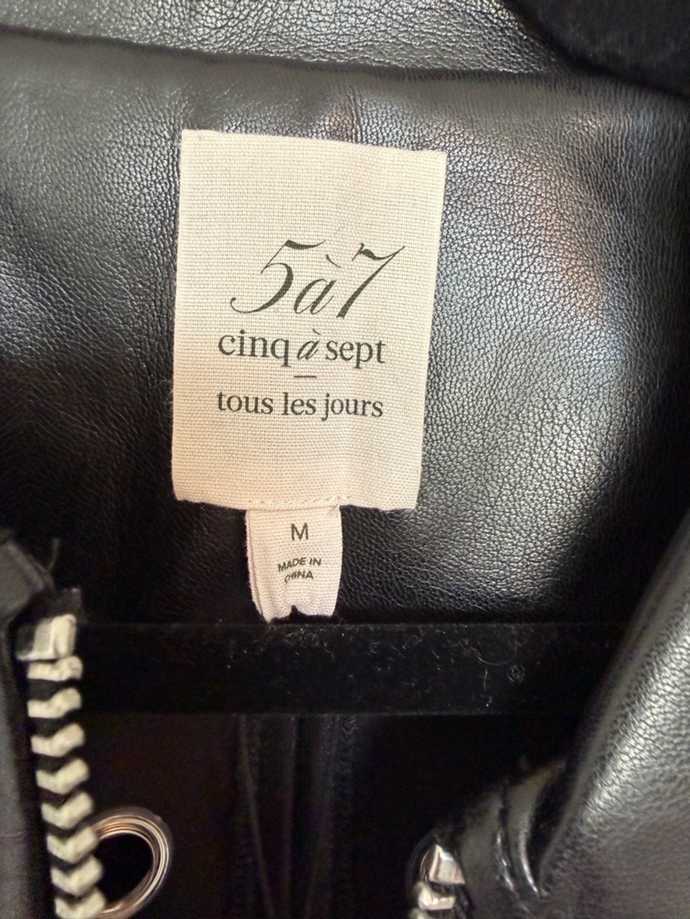 NWT Cinq a Sept Harriet Faux Leather Grommet Jacket in Black, Size Medium - Picture 10 of 11